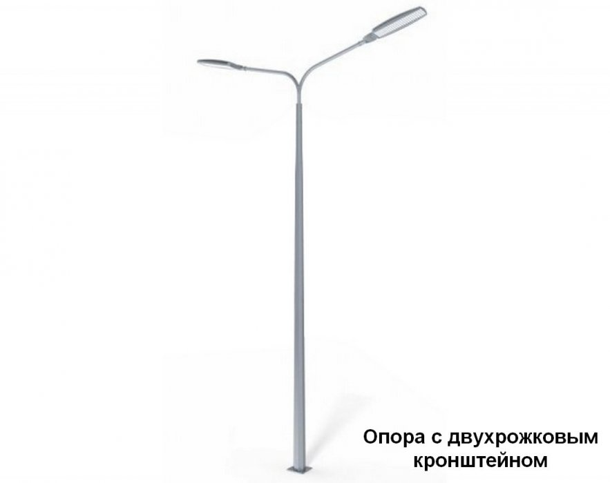 Несиловая граненая опора 6 метров с двумя светильниками (комплект)